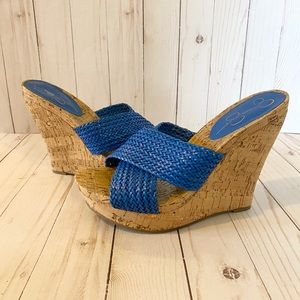 {Jessica Simpson} Coastal Blue Wedge Sandal